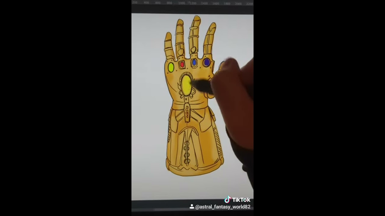 Disegno del guanto di Thanos 