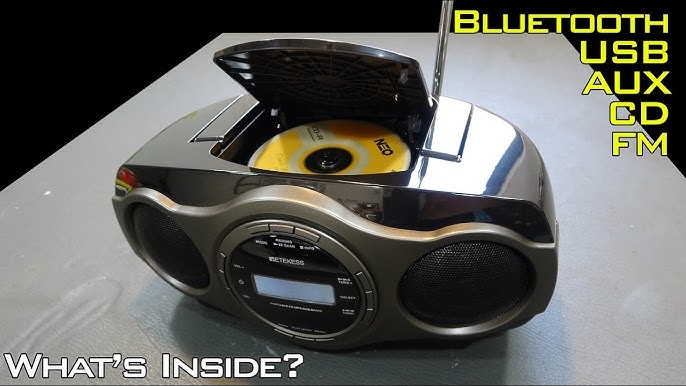 KLIM Reproductor de CD portátil B3 - Nuevo 2023 - Radio FM, CD, MP3,  Bluetooth, AUX, USB, luces RGB - CD Boombox - Modo con cable e inalámbrico  con