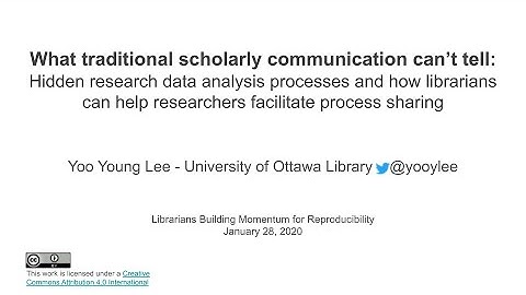 Lightning Talk 03: What traditional scholarly communications can