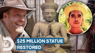 Josh Gates Helps Restore $25 Million Ancient Cambodian Statue | Expedition Unknown