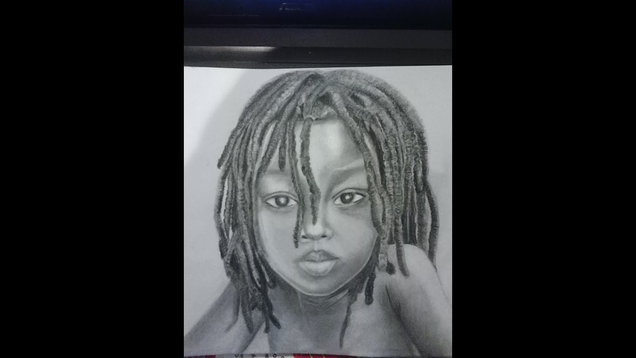 how to draw men faces How to draw a child (black) with dreadlocks by ...