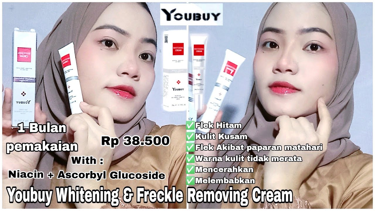 Review 1 Bulan Pemakaian YOUBUY Whitening & Freckle Removing Cream | Bagus Banget..... ?
