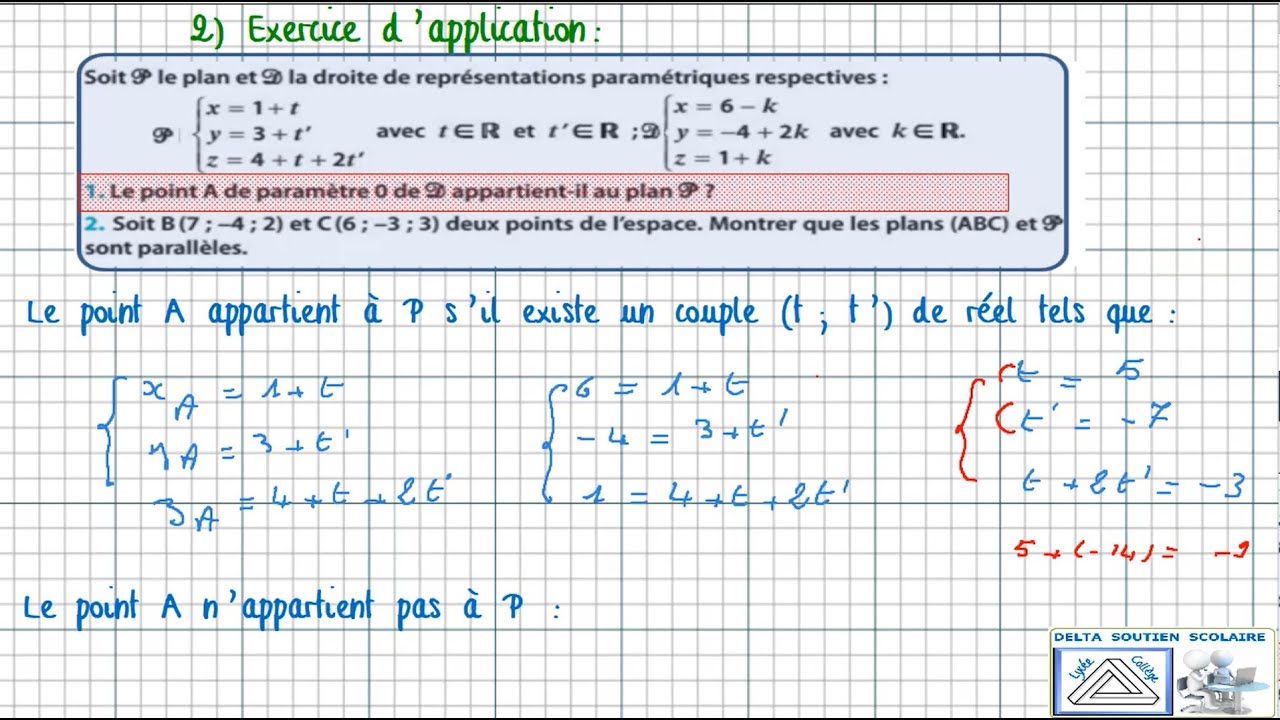 #DELTA,# Représentation paramétrique,#Terminale S