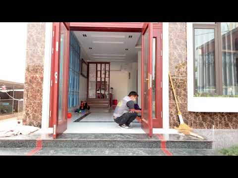 Video Cửa thép vân gỗ 4 cánh huỳnh kính mới nhất 2021 - youtube