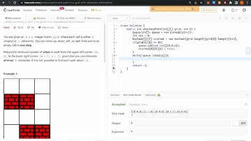 [Leetcode Teach to learn]1293. Shortest Path in a Grid with Obstacles Elimination[BFS]  English Java
