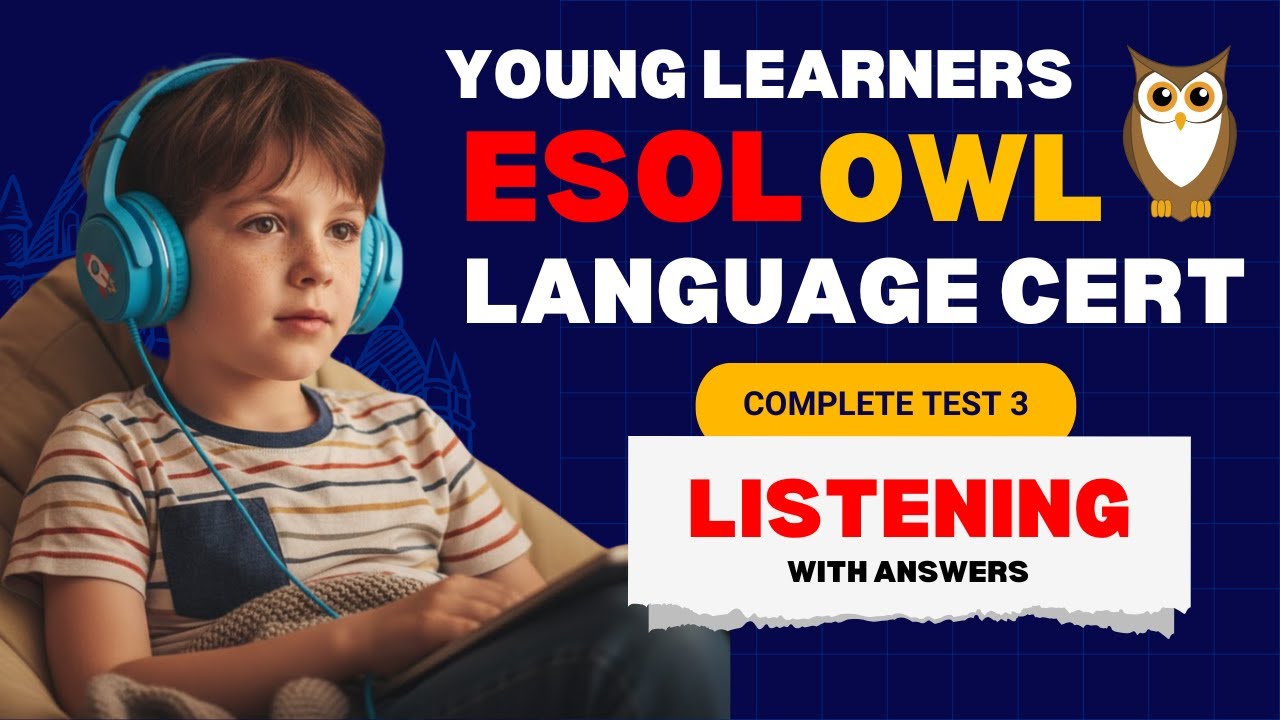 Languagecert ESOL Listening Practice Test for Young Learners Owl - YouTube