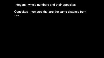 Integers, Opposites and Absolute Value