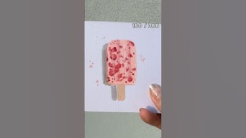 365 Drawing Challenge | 160 🍓🧊  #artchallenge  #sketchbook  #gouachepainting