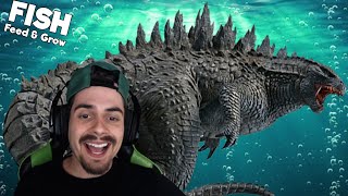 JOGUEI ATÉ O LEVEL 200 E DESBLOQUIEI O PEIXE GODZILLA!! - Feed and Grow Fish