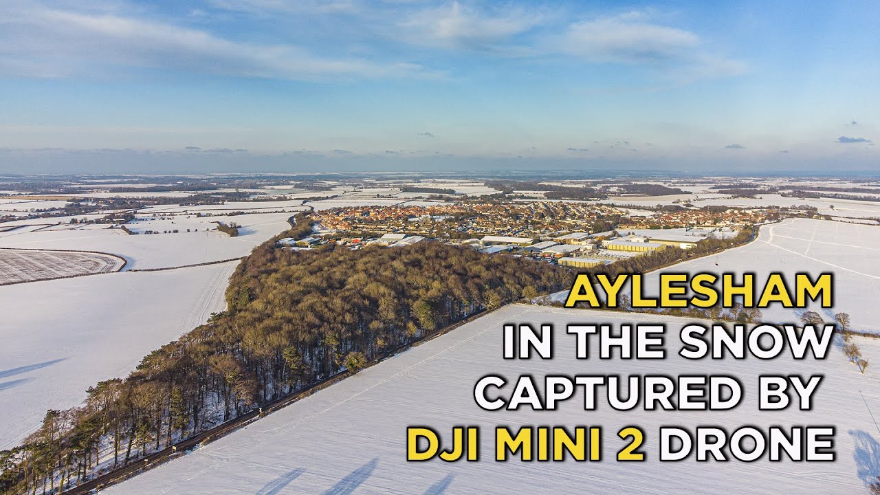 DJI Mini 2 Drone Captures Village of Aylesham in the Snow - Drone Footage Edited with Premiere Pro