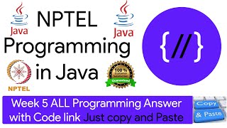 NPTEL Programming in Java week 5 all 5 programming assignment answer with code link Nptel Programming In Java Week 5 All 5 Programming Assignment Answer With Code Link