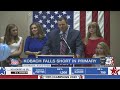 Kris Kobach took to the podium after losing to Roger Marshall