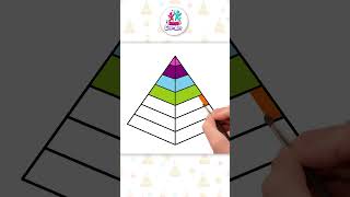 Easy Pyramid Drawing for Kids #howto #cartoon #drawing #art #shorts