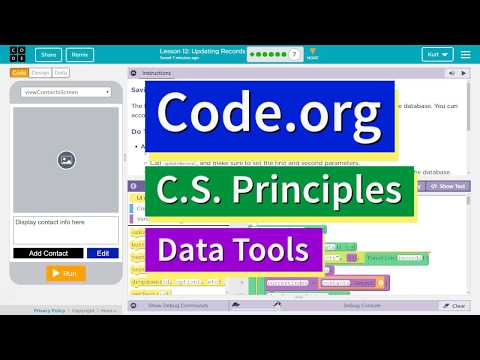 Updating Records Lesson 12.7 Tutorial with Answers Code.org CS Principles + CodeAI