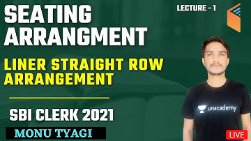 L-1 | Seating Arrangement | Liner Straight Row Arrangement | Target SBI/RBI/IBPS 2021 | Monu Tyagi