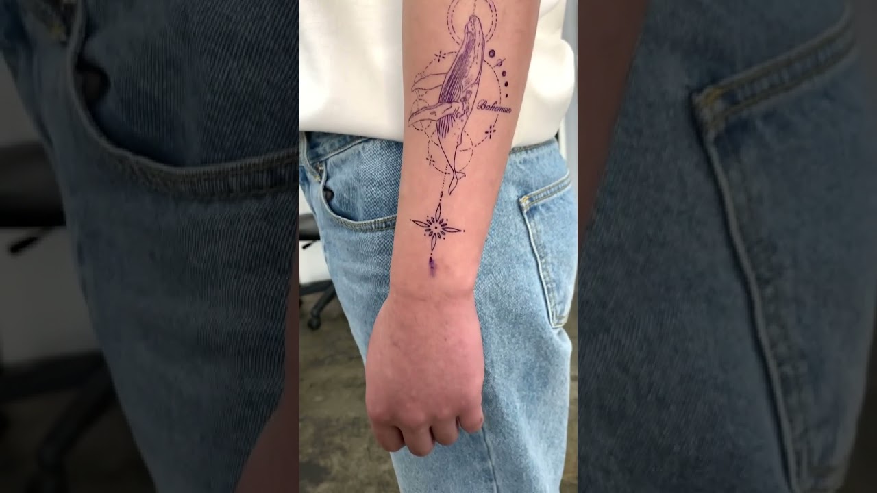 Wild Whale Tattoo design / Hand tattoo