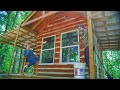 Log Cabin Chinking Problems!! Learn from my MISTAKES!! Off Grid Tiny House Adventures