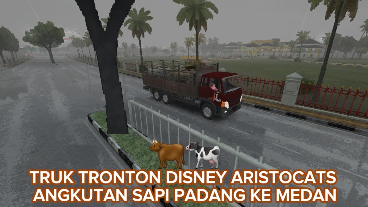 Trucksid Tronton Kelas C Disney Aristocats Mengangkut Sapi dari Padang ke Medan