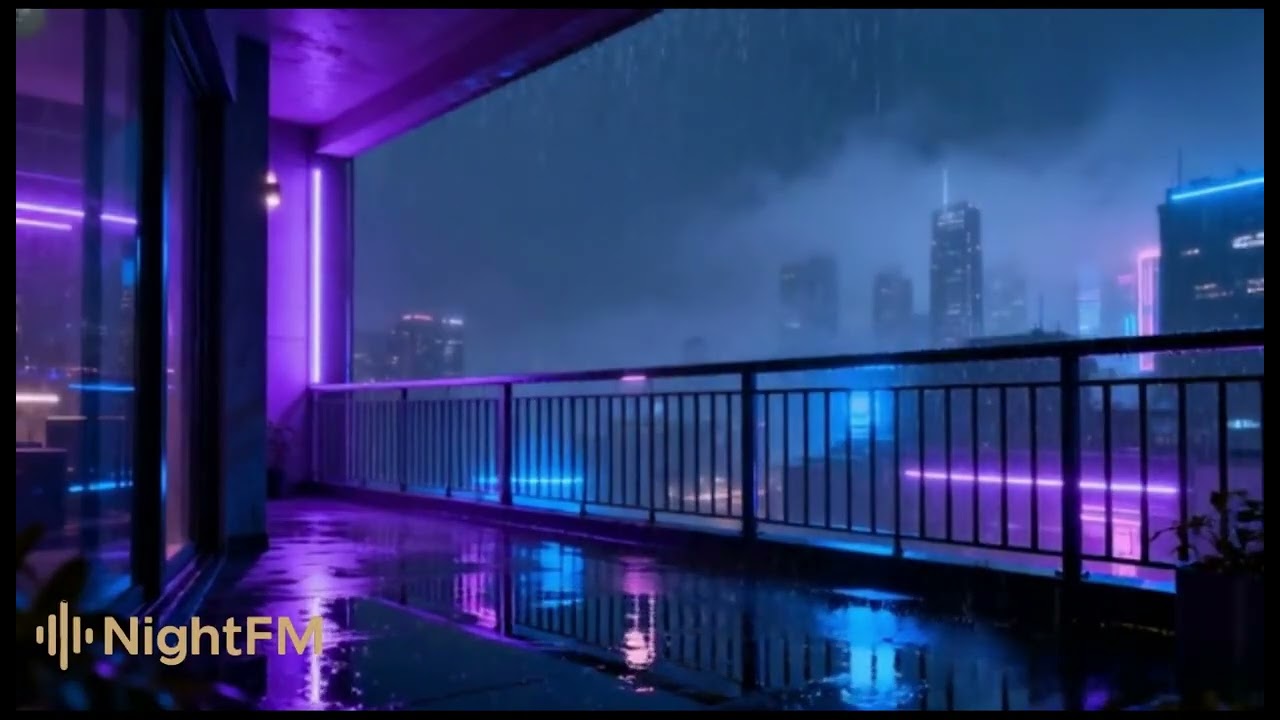 Neon Balcony Rain 🌧 Deep Focus Lofi for Study, Coding & Late-Night Work | NightFM