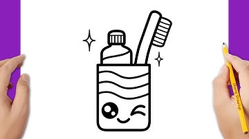 How To Draw A Toothbrush And Toothpaste Step By Step