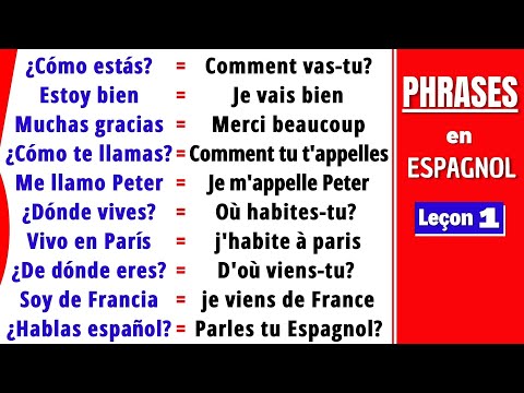 Les PHRASES de base pour apprendre L'ESPAGNOL | Cours d'espagnol pour Débutants ? Partie 1