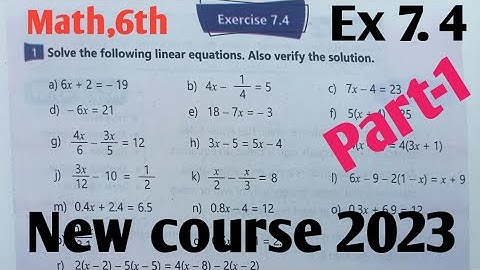 Exercise 7.4 Class 6th Maths new course 2023 kptbb and ptb| Class 6th Maths Ex 7.4 kpk textbook