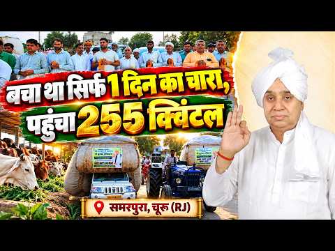 समरपुरा, चूरू (राजस्थान): बचा था सिर्फ 1 दिन का चारा, गौशाला में पहुंचा 255 क्विंटल