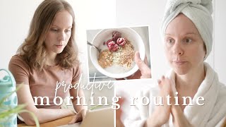 PRODUCTIVE MORNING ROUTINE | Self-Care + Planning My Day