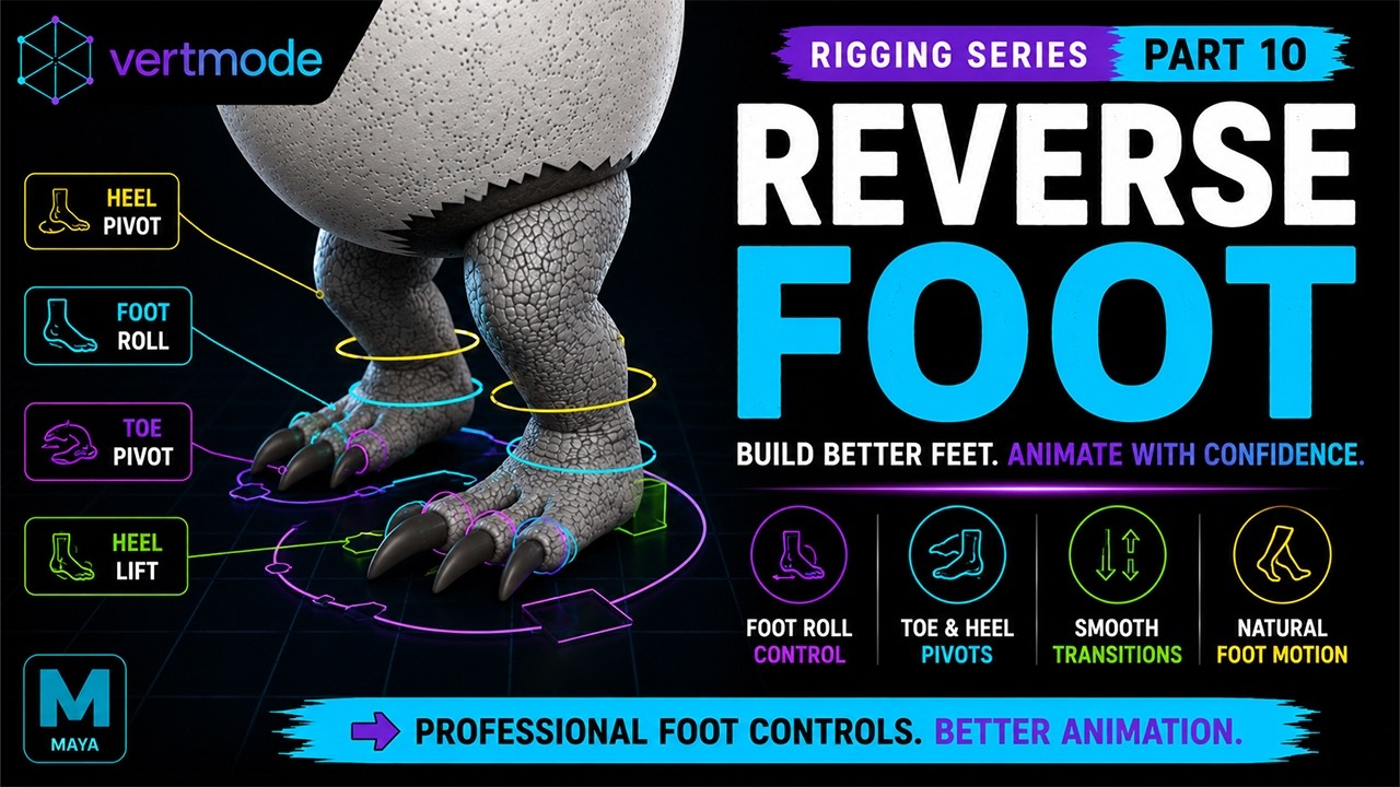 How to Build a Reverse Foot Rig in Maya | Foot Roll Controls - YouTube