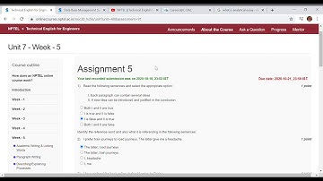 100% ACCURATE SOLUTIONS || TECHNICAL ENGLISH FOR ENGINEERS : WEEK 5 SOLUTIONS || NPTEL SWAYAM