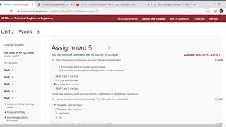100% ACCURATE SOLUTIONS || TECHNICAL ENGLISH FOR ENGINEERS : WEEK 5 SOLUTIONS || NPTEL SWAYAM