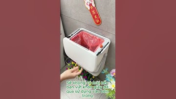 Thùng rác treo tủ bếp có nắp đậy thông minh, dán tường