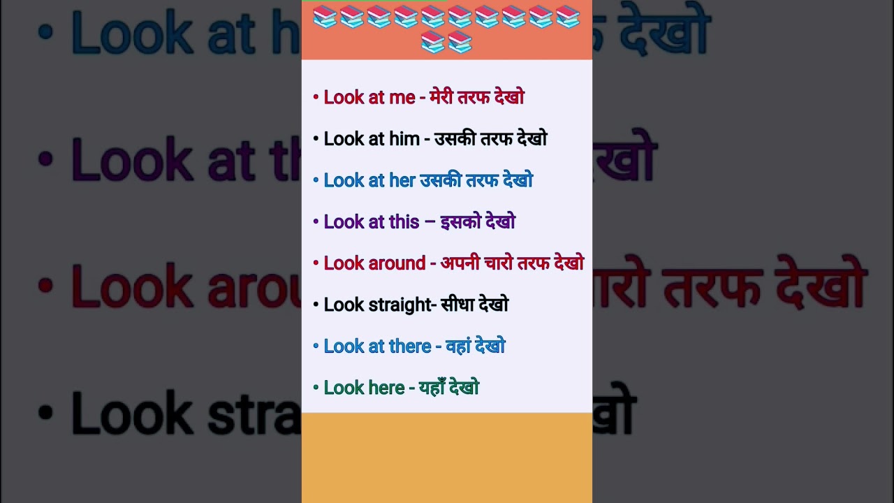 Short English Sentences (Look at me, look at him, look at her, look at this, look around, etc)