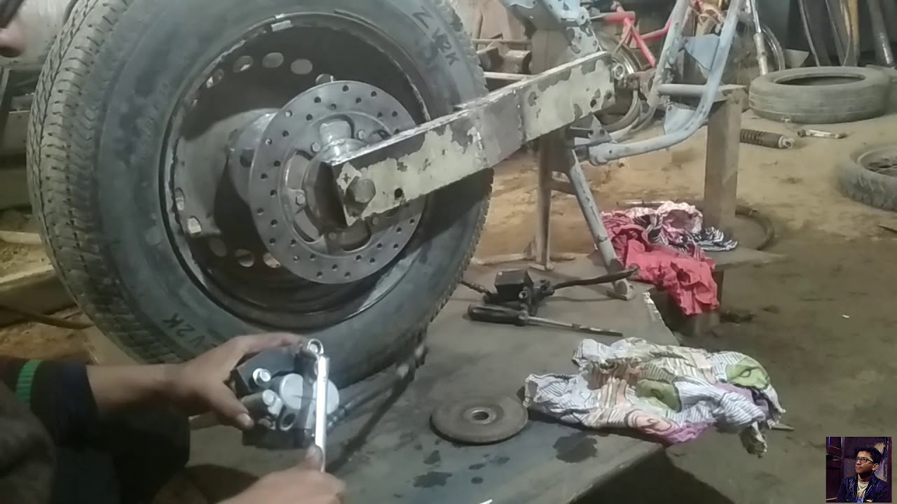How to fit disc brakes in customised motorcycle? YouTube