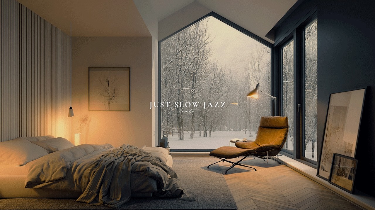 Savoring the luxury of soft jazz while the forest turns to blue | Winter Jazz Playlist