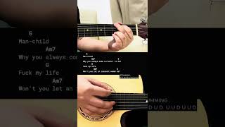 Manchild - Sabrina Crpenter | Easy Guitar Tutorial For Beginners (CHORDS &amp; LYRICS) #guitarlesson