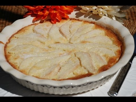 Purrrfect Pear Custard Cake Tart / Pear Clafoutis