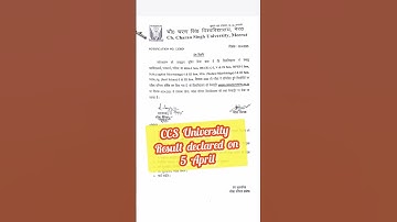 CCS University Result Declared today (Check Now) #shorts #ccsuniversity #results