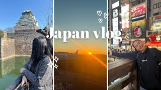 Travel vlog: bangkok to Japan, airport vlog, exploring Osaka castle 🏰 ,dotonburi + more | Japan vlog
