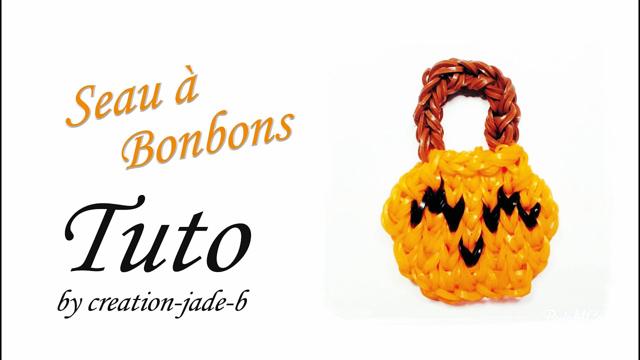 Tuto Rainbow Loom - Halloween Seau à Bonbons Citrouille
