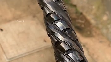 Forging a KATANA out of Rusted Iron CHAIN-Forging POSEIDON