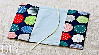 簡単　ブックカバーの作り方　お気に入りの布で作ると読書時間がもっと楽しく！Fabric  book cover tutorial ※文庫本サイズですがお好みのサイズで作れます