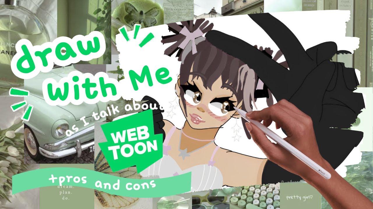 draw with me | the pros & cons of webtoon ☁️🎨 (beginner-friendly art ...