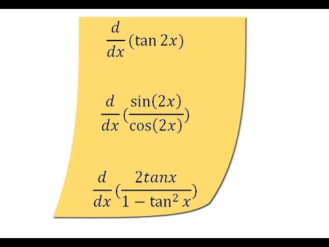 Derivative Of Tan2x Sin2x Cos2x And 2tanx 1 Tan 2x Youtube Derivative Of Tan2x Sin2x Cos2x And 2tanx 1 Tan 2x Youtube