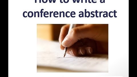 Preparing a Successful Conference Abstract