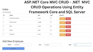 ASP.NET Core MVC CRUD - .NET 6 MVC CRUD Operations Using Entity Framework Core and SQL Server