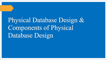 Conceptual Data Model || Logical Database Design || Physical Database Design | Computer Sci. part 2
