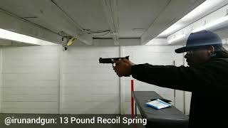 Recoil management - Testing out a 13 pound recoil spring - Glock 34 Gen 5 MOS - USPSA - Grip
