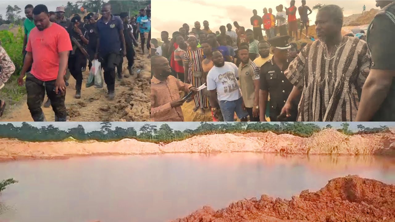 Witnesses report on the incident at the galamsey site in Akyem Wenchi ...