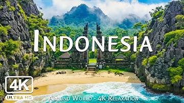 🌏FLYING OVER INDONESIA (4K UHD) Amazing Beautiful Nature Scenery & Relaxing Music for Stress Relief🌊